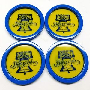 Four PHILADELPHIA "Libery Bell" Plastic Coasters